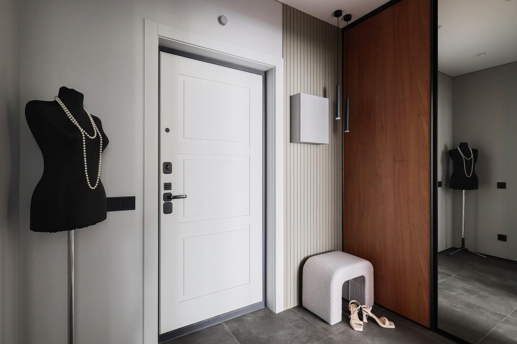 Modern, minimalizmusba hajló berendezés, monokróm enteriőr Modern, minimalizmusba hajló berendezés, monokróm enteriőr