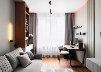 Modern, minimalizmusba hajló berendezés, monokróm enteriőr