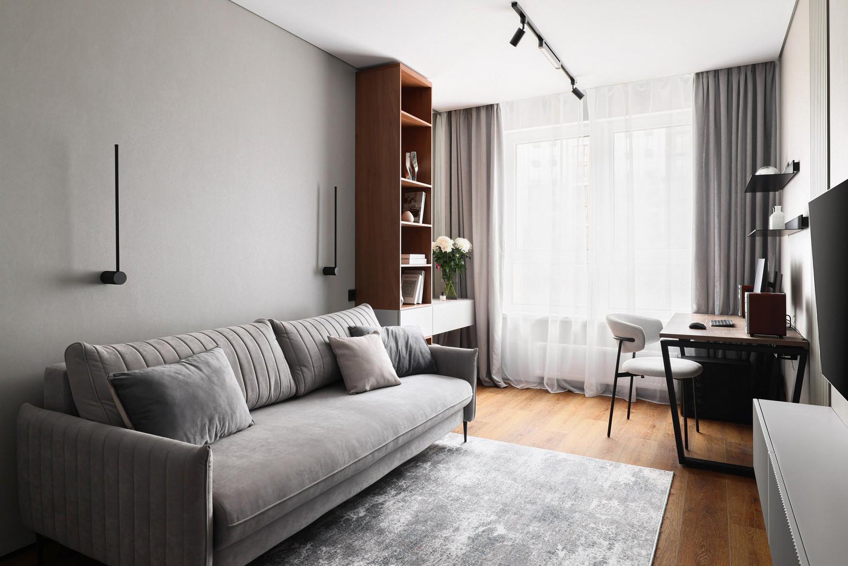 Modern, minimalizmusba hajló berendezés, monokróm enteriőr Modern, minimalizmusba hajló berendezés, monokróm enteriőr