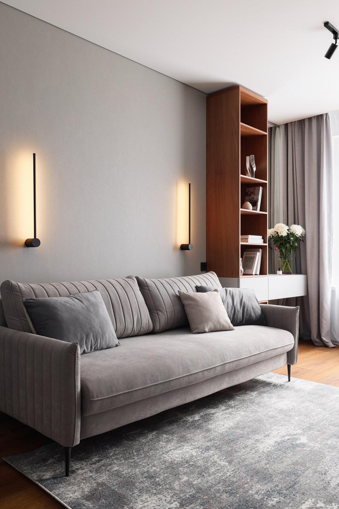 Modern, minimalizmusba hajló berendezés, monokróm enteriőr Modern, minimalizmusba hajló berendezés, monokróm enteriőr