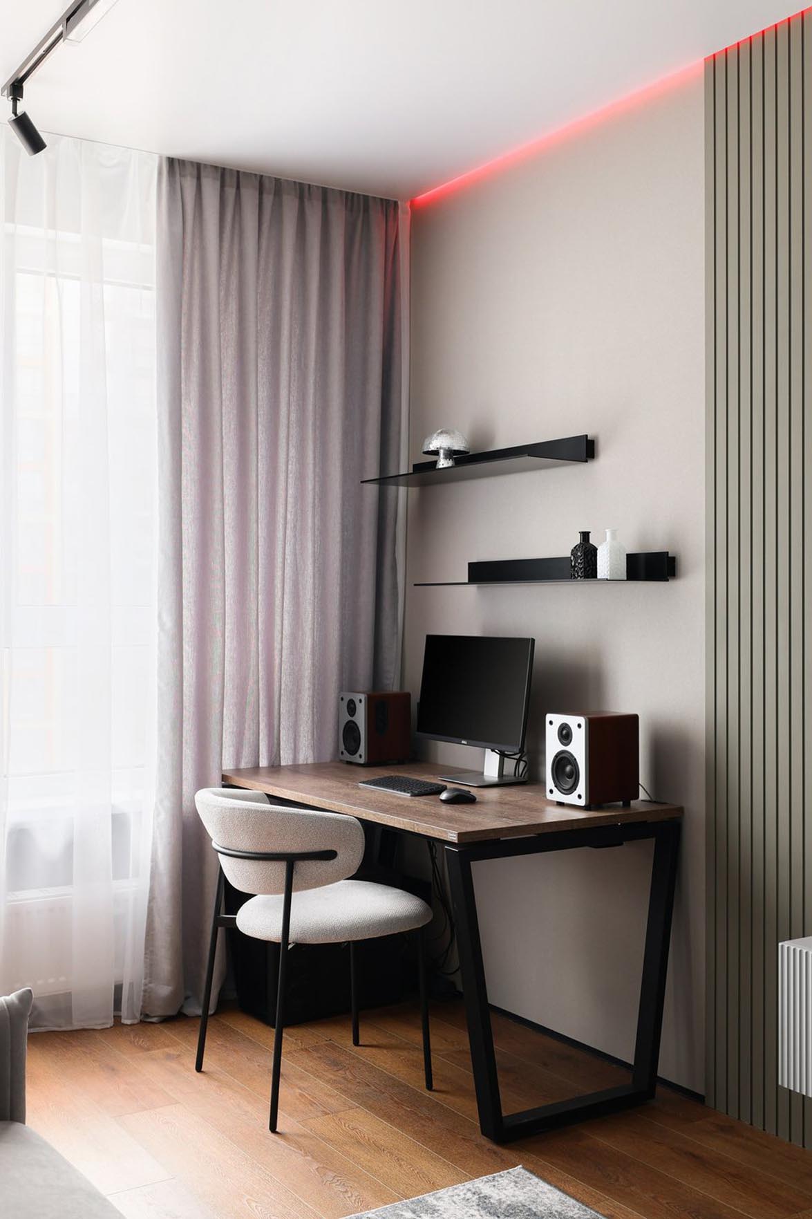 Modern, minimalizmusba hajló berendezés, monokróm enteriőr Modern, minimalizmusba hajló berendezés, monokróm enteriőr