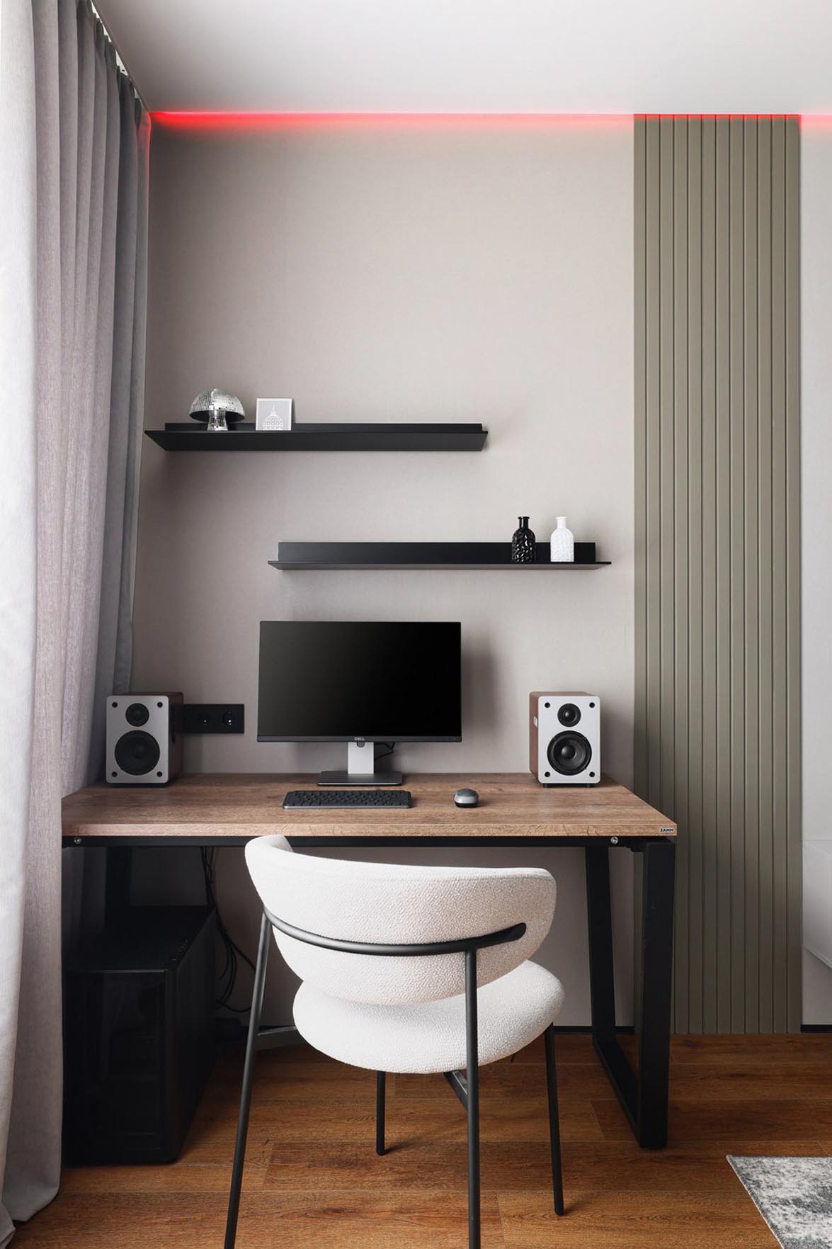 Modern, minimalizmusba hajló berendezés, monokróm enteriőr Modern, minimalizmusba hajló berendezés, monokróm enteriőr