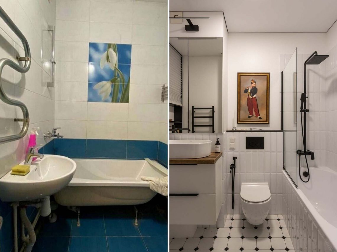 Elavult fürdőszoba és WC átalakítása kényelmes, modern térré