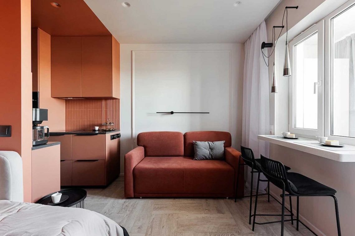 Funkcionális oázis egy fiatalnak 29 m2-en: kis lakás modern berendezése