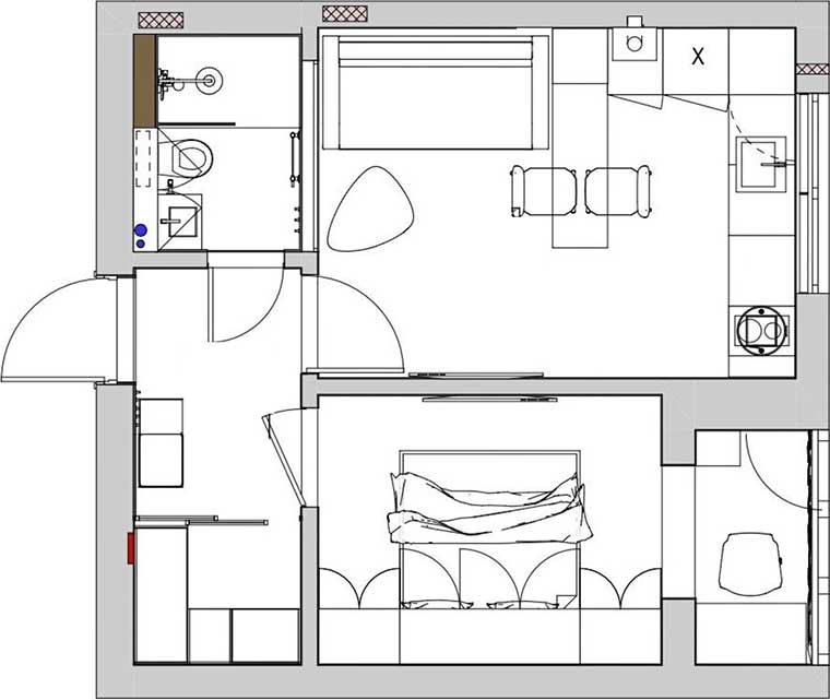 Modern ipari stílusban újította fel a házaspár a 30 m2-es lakást