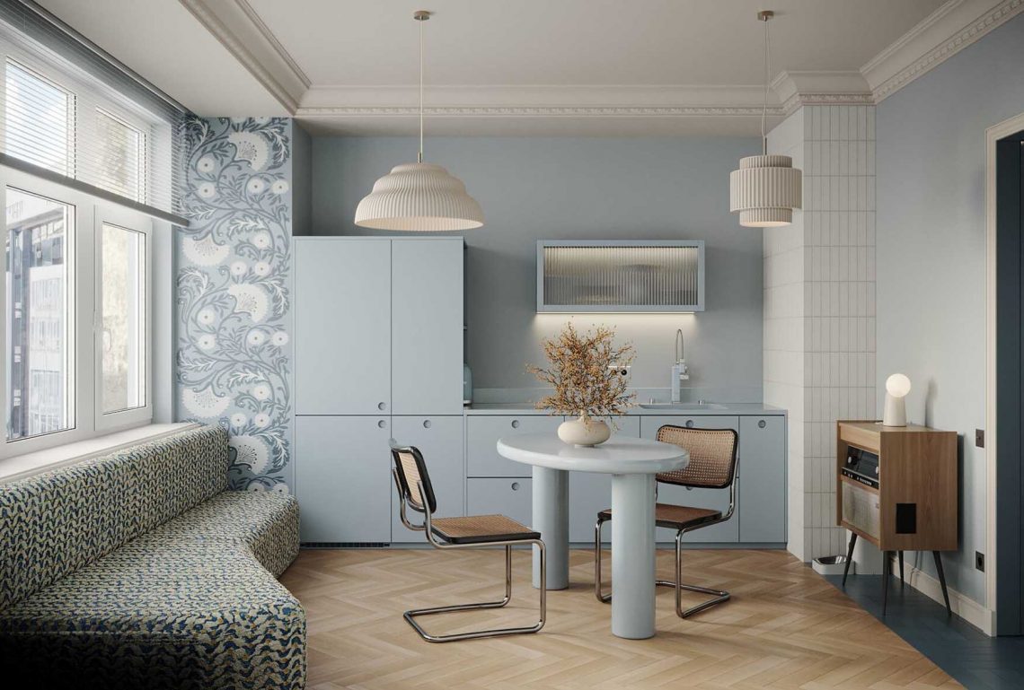 Nagymamától örökölt tárgyak is helyet kaptak a 40 m2-es lakásban