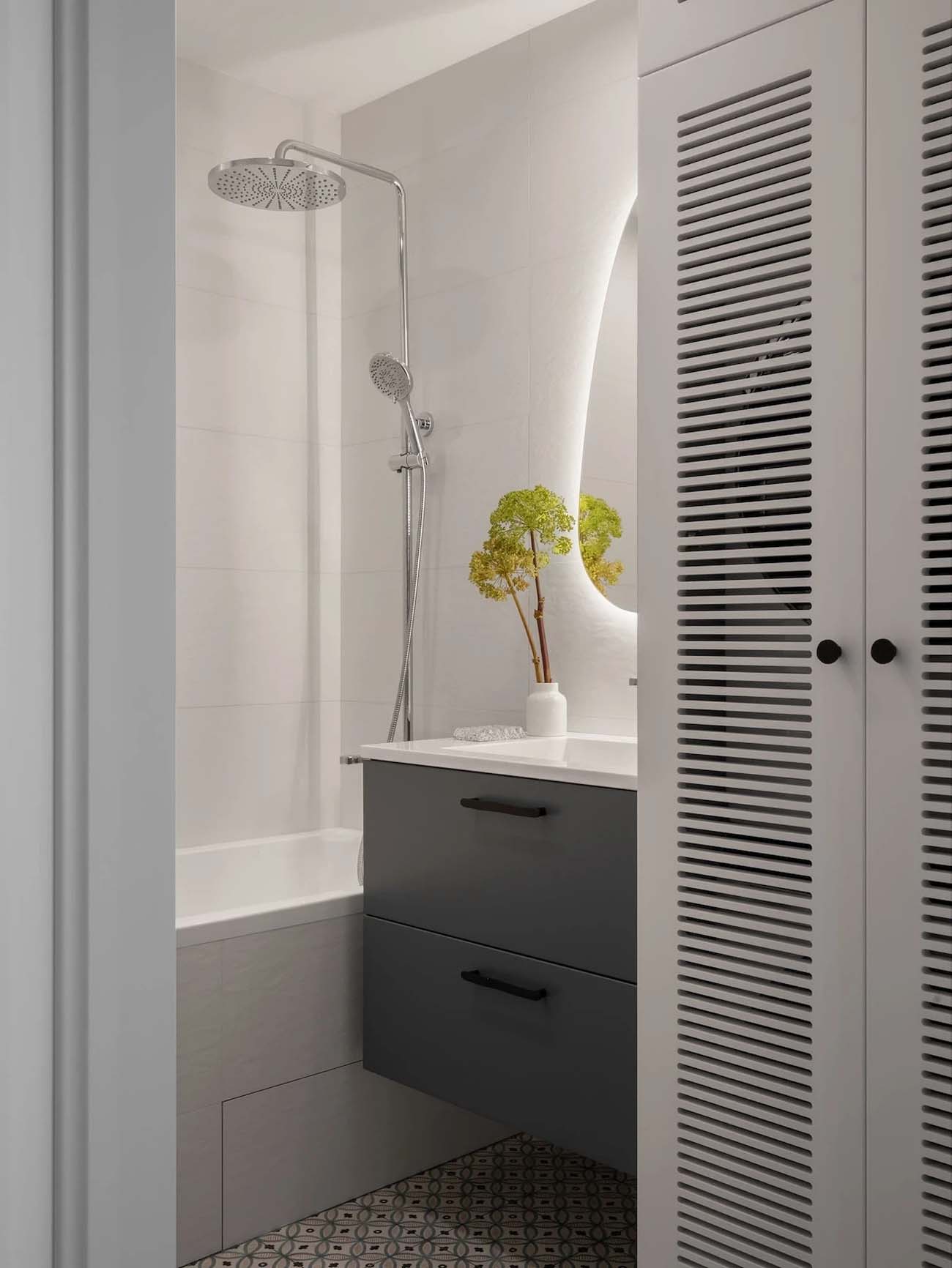 60 m2-es lakás átalakítása fiatal családnak zöld árnyalatokkal