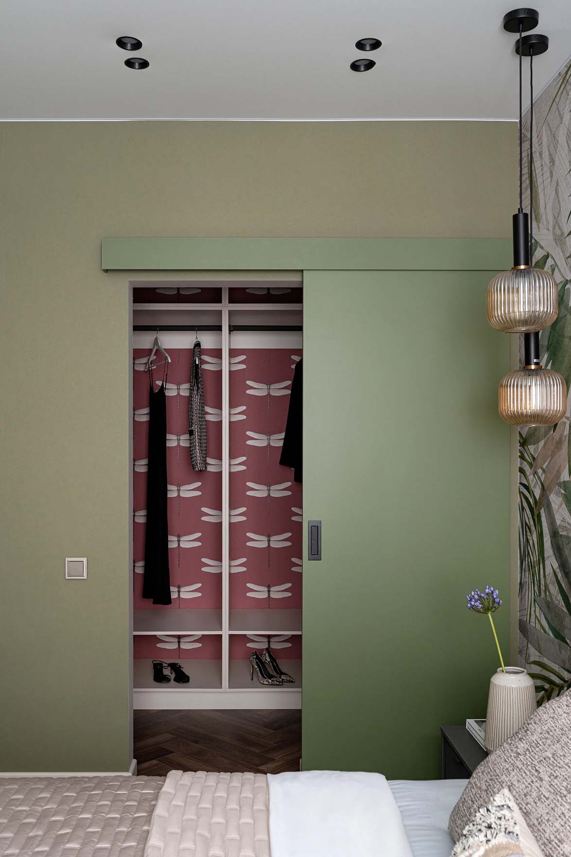 Trópusi mintás tapéta, zöld árnyalatok, 3D falpanel: háló- és fürdőszoba dekoráció