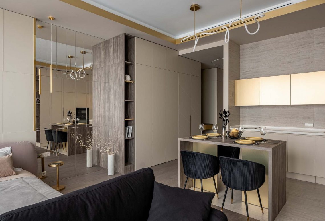 A visszafogott luxus koncepciójával rendezték be a kis lakást