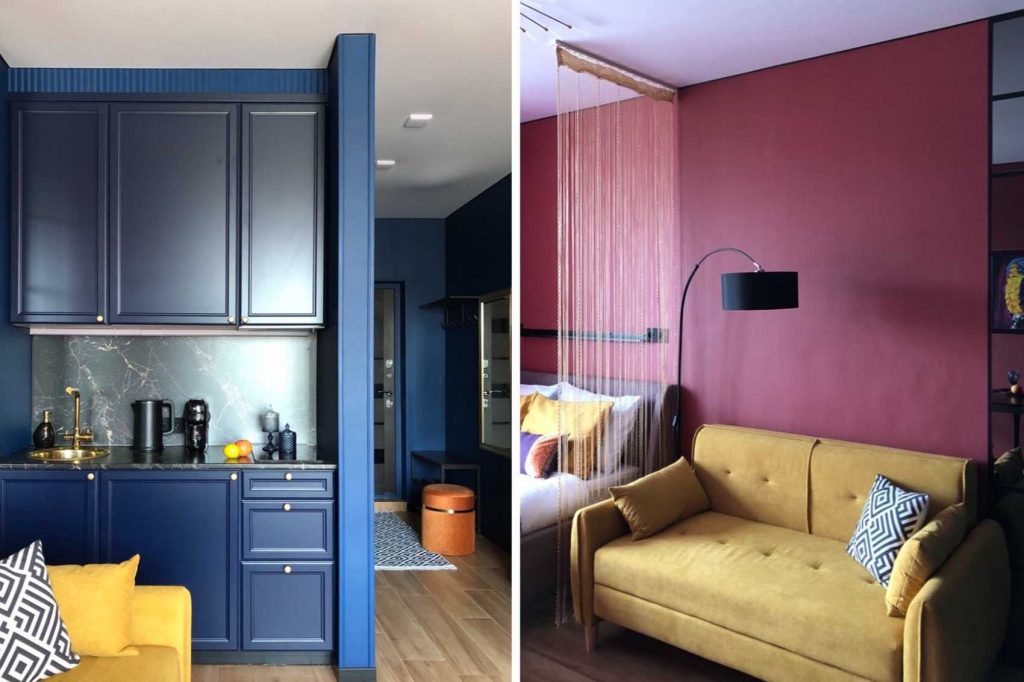 21 m2-es garzon átalakulása betondobozból színes kis otthonná