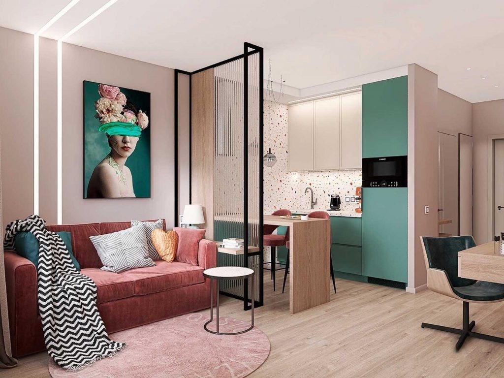 25 m2-es lakás nagyon élhetően, színesen berendezve