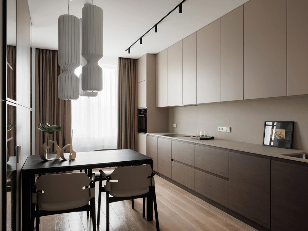 Elegáns, letisztult enteriőr semleges színvilággal 75m2-en