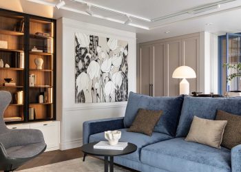 Férfiasan elegáns, mégis nagyon otthonos 61 m2-es lakás