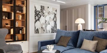 Férfiasan elegáns, mégis nagyon otthonos 61 m2-es lakás