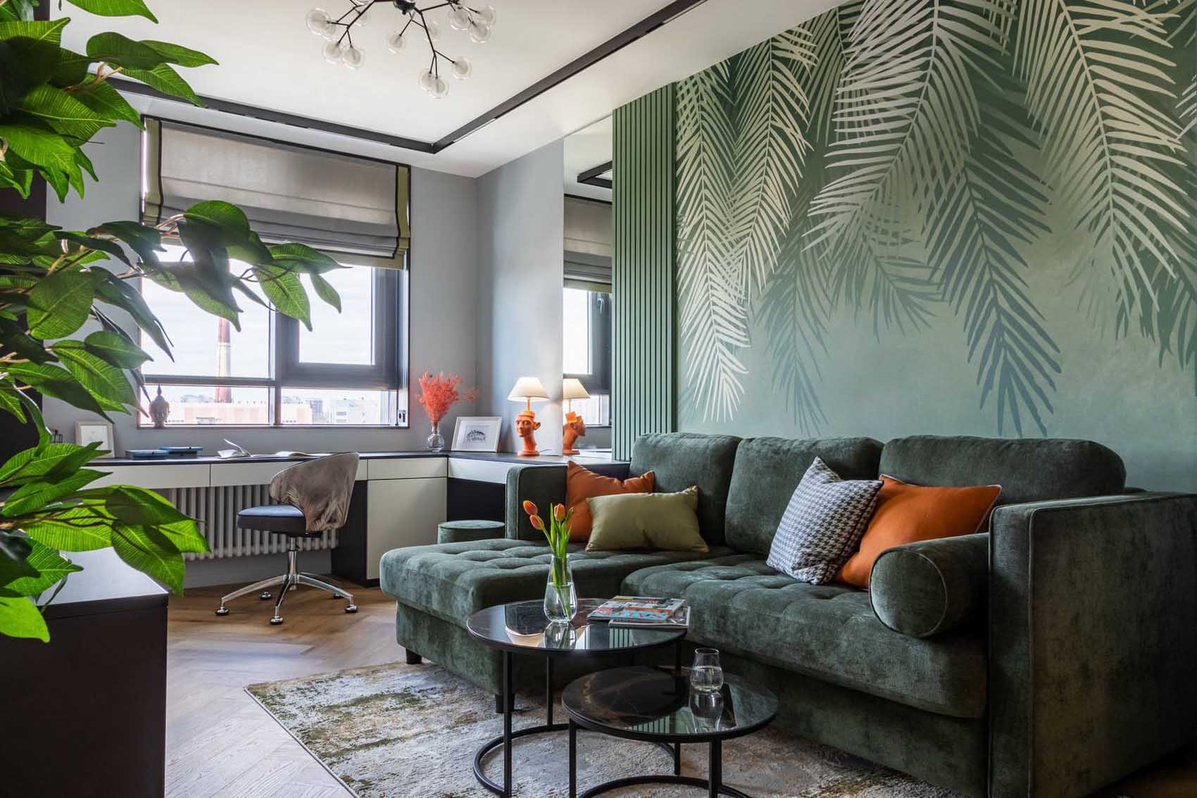 Frissesség 50 m2-en: fiatal nő első otthona zöld tónusokkal és egyedi megoldásokkal Frissesség 50 m2-en: fiatal nő első otthona zöld tónusokkal és egyedi megoldásokkal