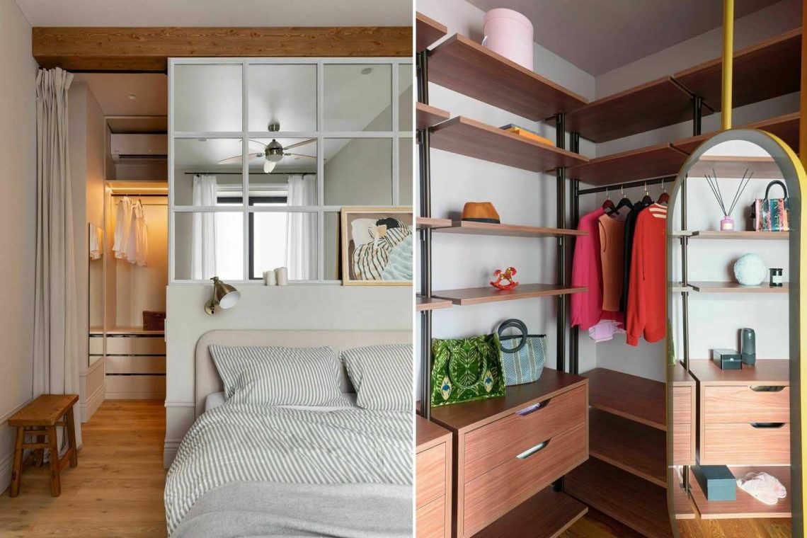 Gardrób kis lakásban: 5 elleshető példa átgondolt megoldásokkal