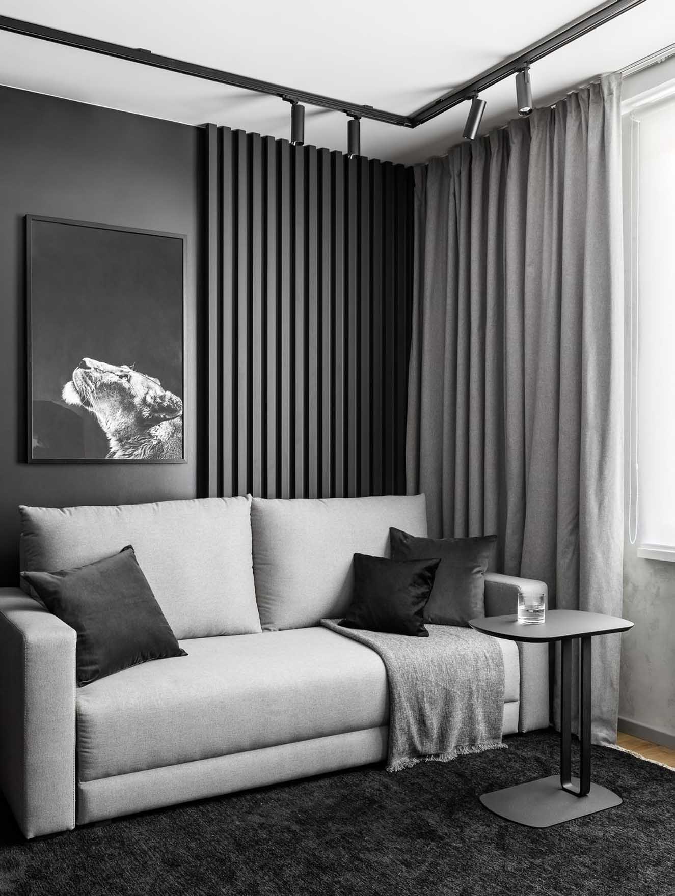 Grafitszürke és betonhatású dekorvakolat: férfias minimalista otthon Grafitszürke és betonhatású dekorvakolat: férfias minimalista otthon