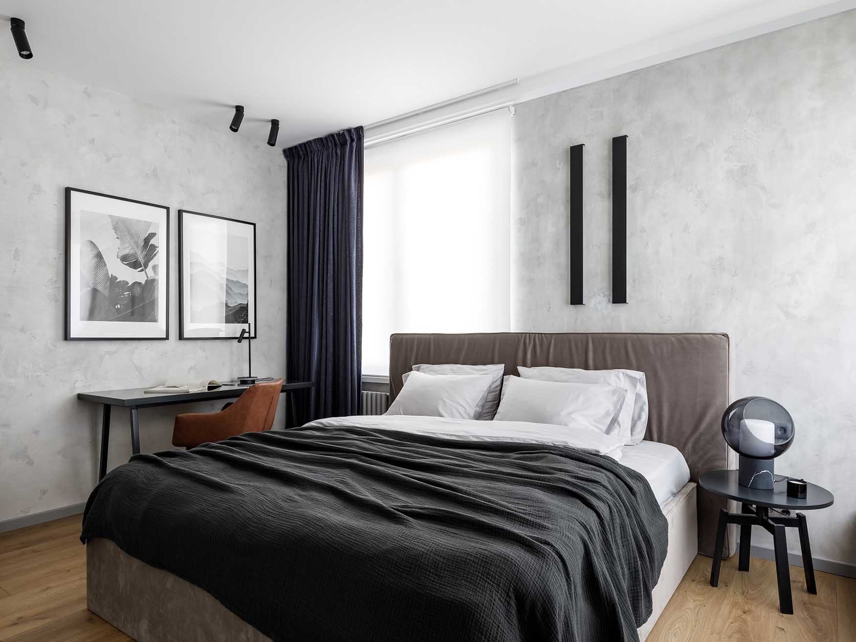 Grafitszürke és betonhatású dekorvakolat: férfias minimalista otthon Grafitszürke és betonhatású dekorvakolat: férfias minimalista otthon