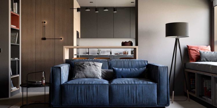 Ideális elosztás és színvilág egy egyedül élő férfi otthonában