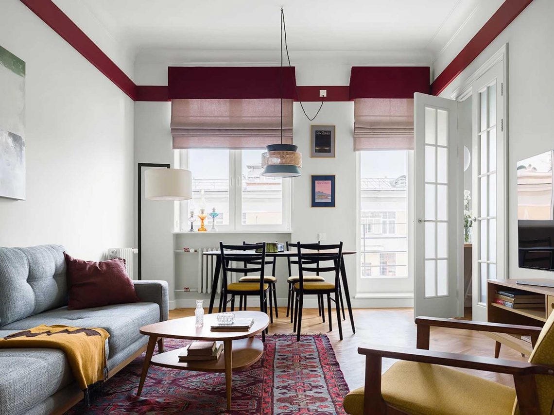 Retro báj és modern funkcionalitás, bérházban felújított 80m2-es lakás