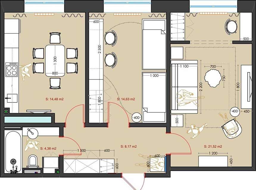 Hogyan rendezett be kétszobás lakást a négyfős család: 64 m2 Hogyan rendezett be kétszobás lakást a négyfős család: 64 m2