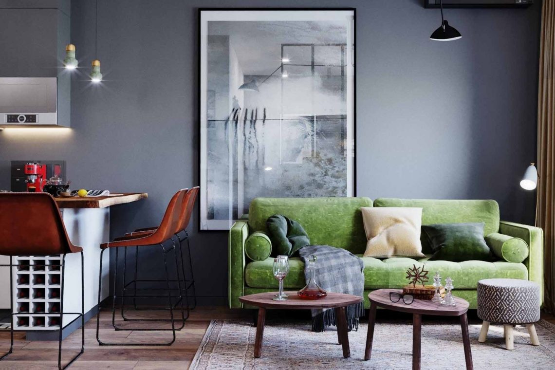 Kis lakás, bátor térszervezés és letisztult design