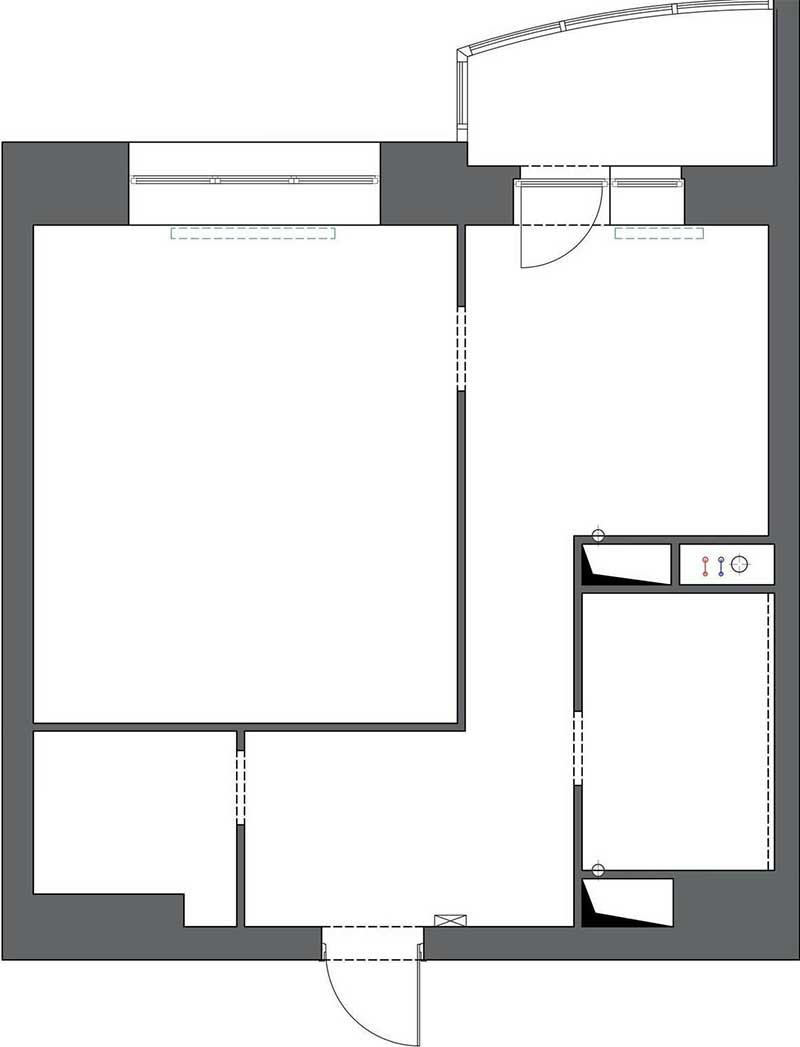 Kis lakás, bátor térszervezés és letisztult design