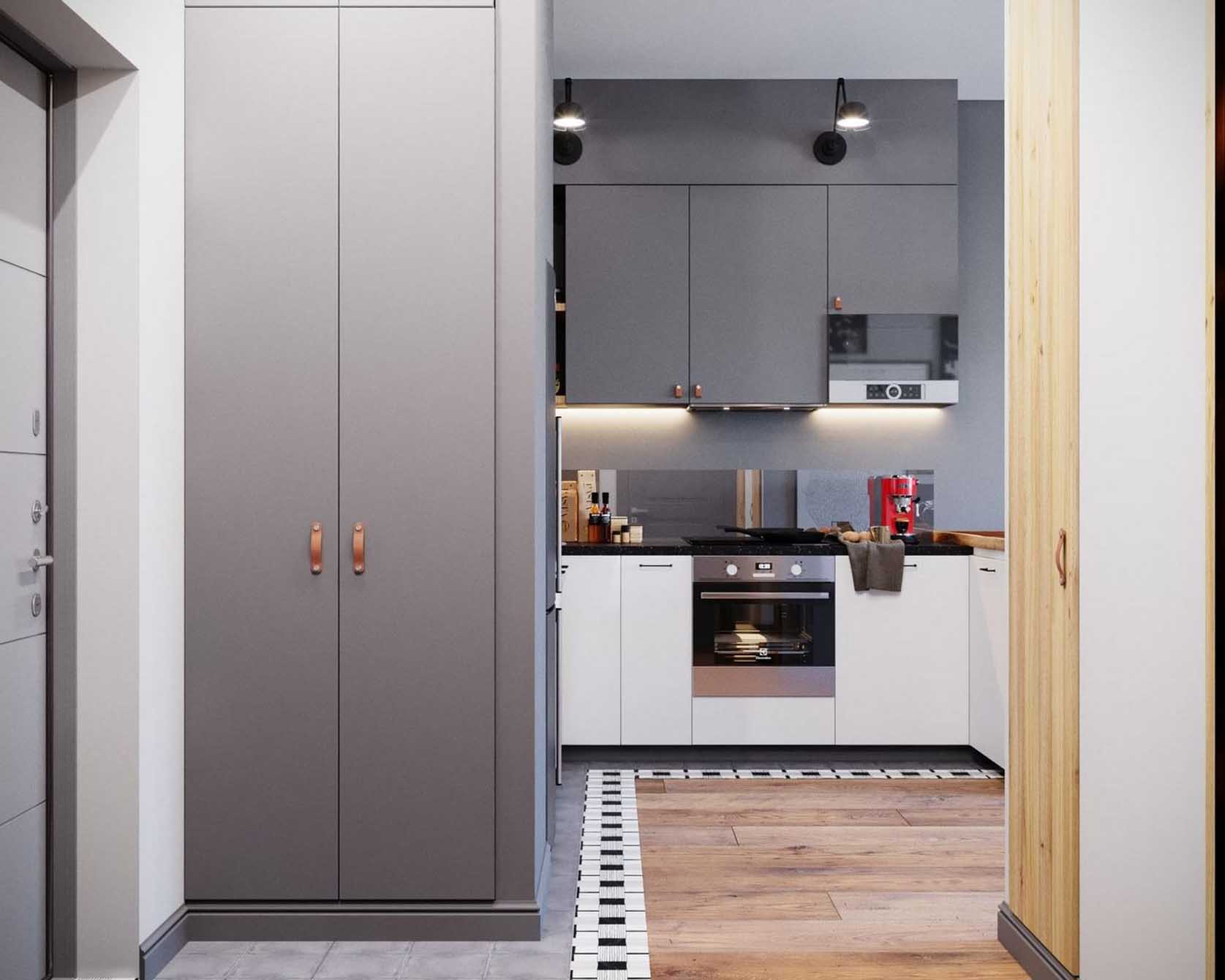 Kis lakás, bátor térszervezés és letisztult design