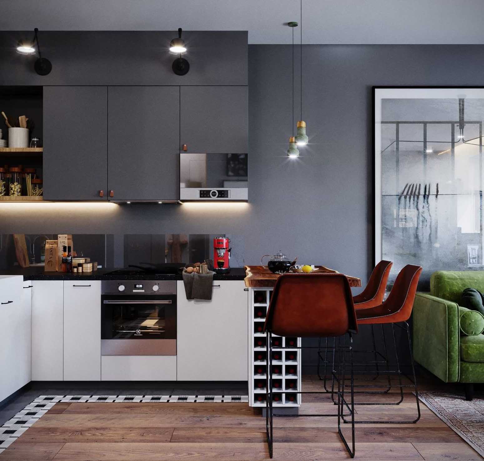 Kis lakás, bátor térszervezés és letisztult design