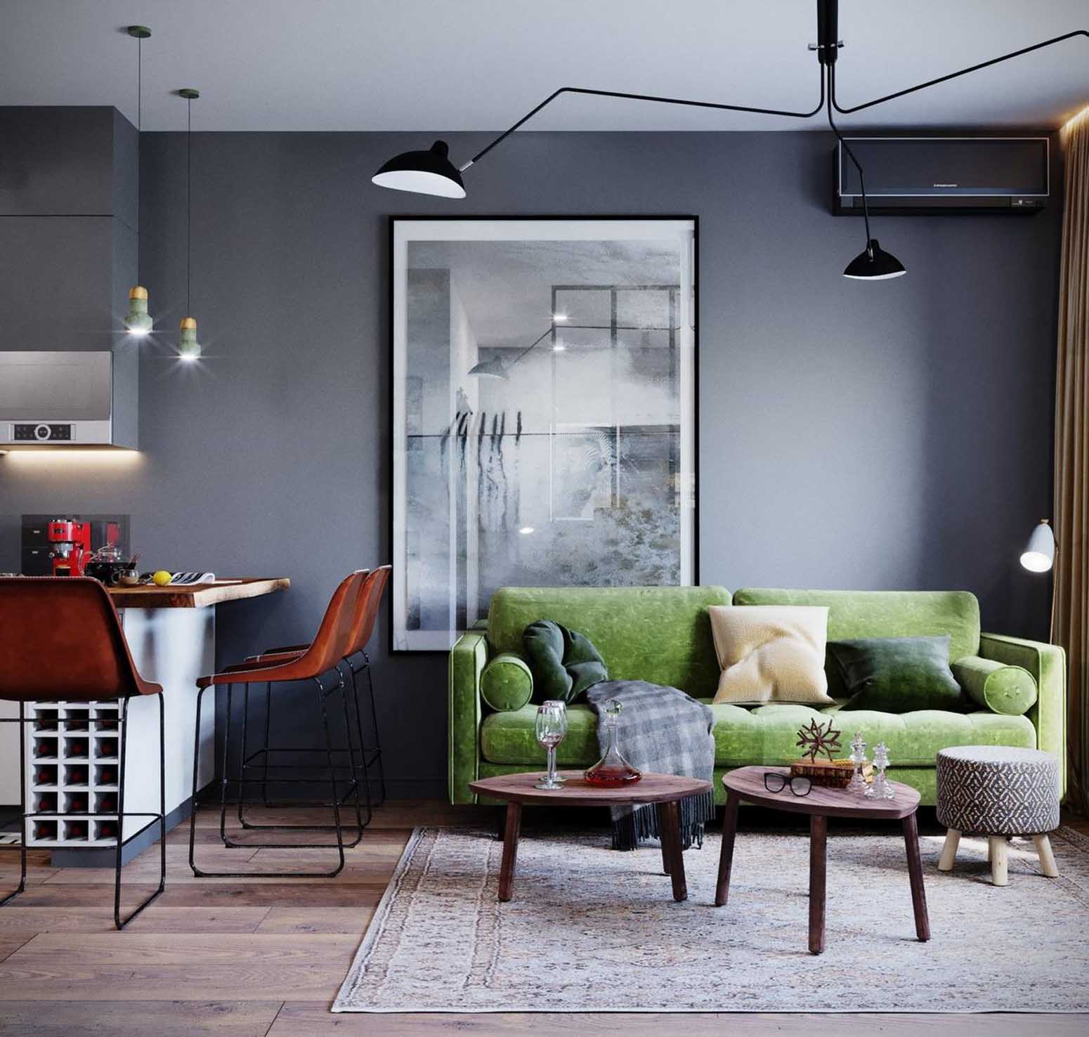 Kis lakás, bátor térszervezés és letisztult design