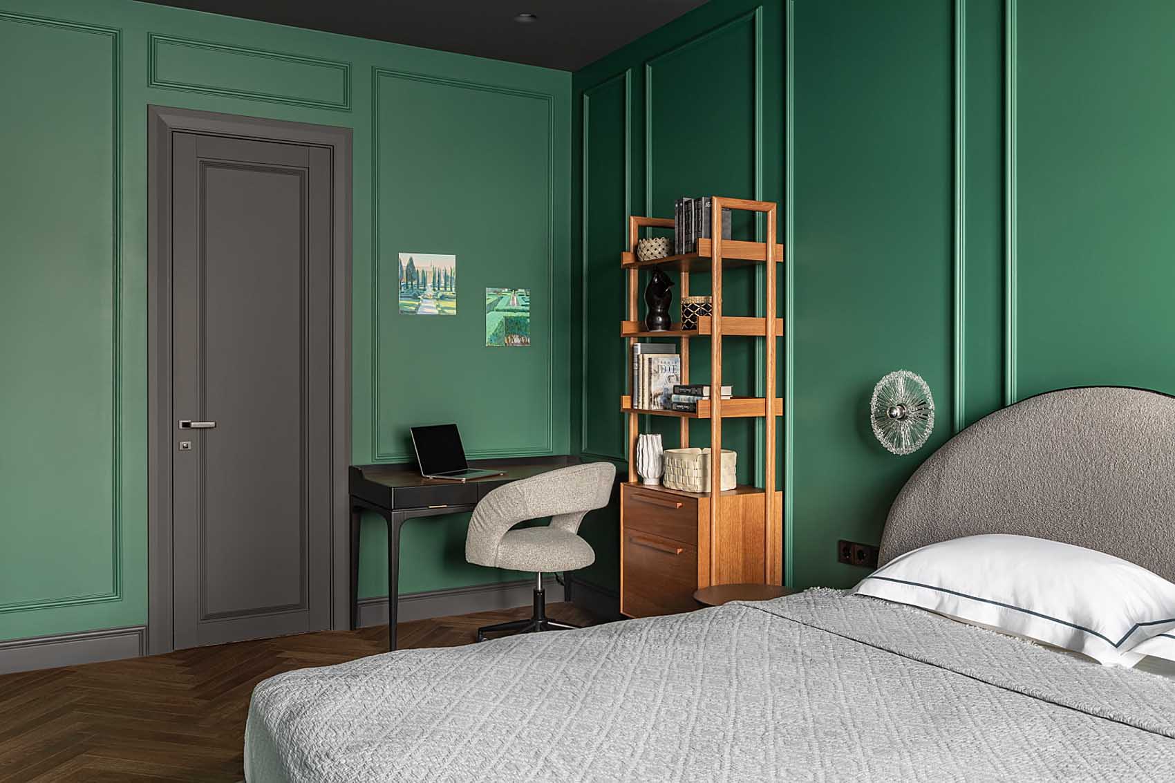 Zöld, szürke, bézs, terrazzo és rejtett tárolórendszerek 75 m2-en Zöld, szürke, bézs, terrazzo és rejtett tárolórendszerek 75 m2-en