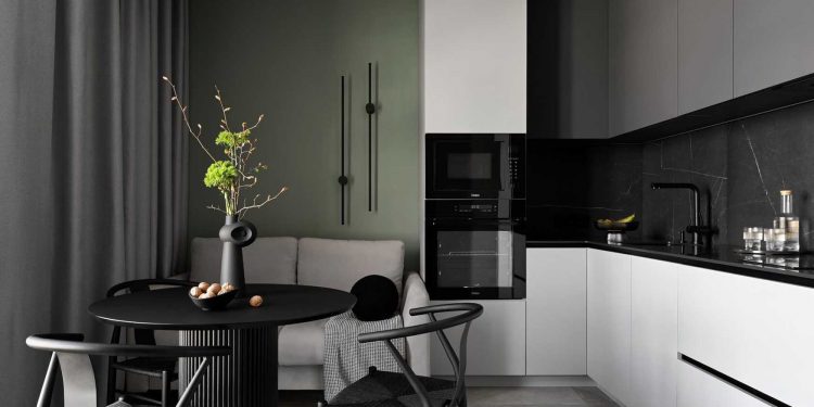 Modern minimalista legénylakás új lakóparkban