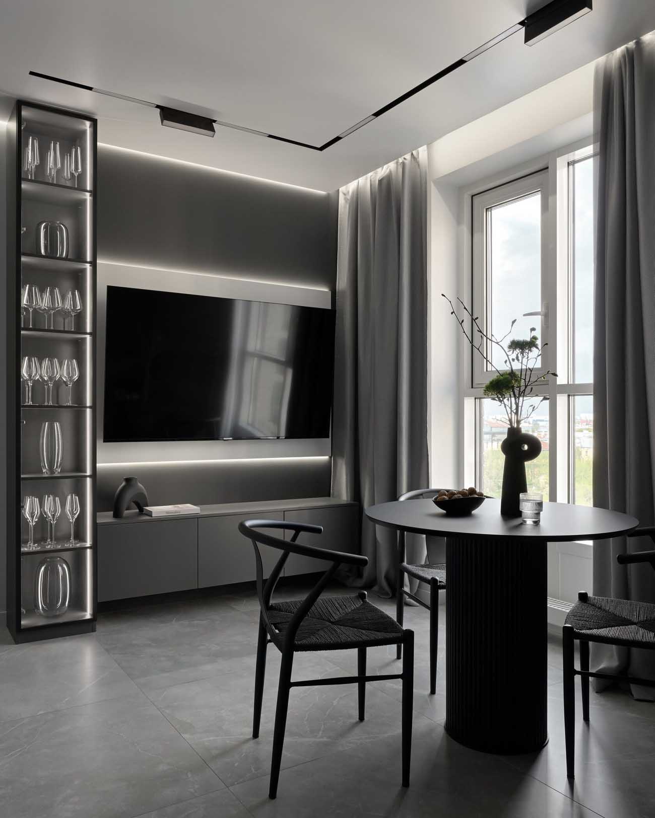 Modern minimalista legénylakás új lakóparkban Modern minimalista legénylakás új lakóparkban