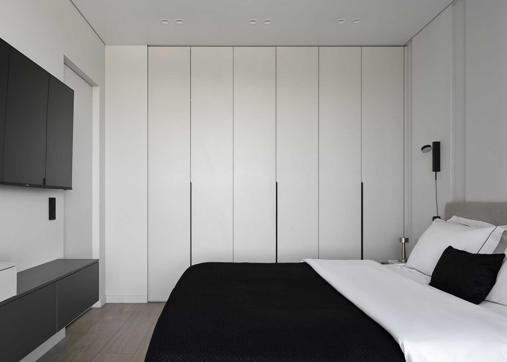 Modern minimalista legénylakás új lakóparkban Modern minimalista legénylakás új lakóparkban