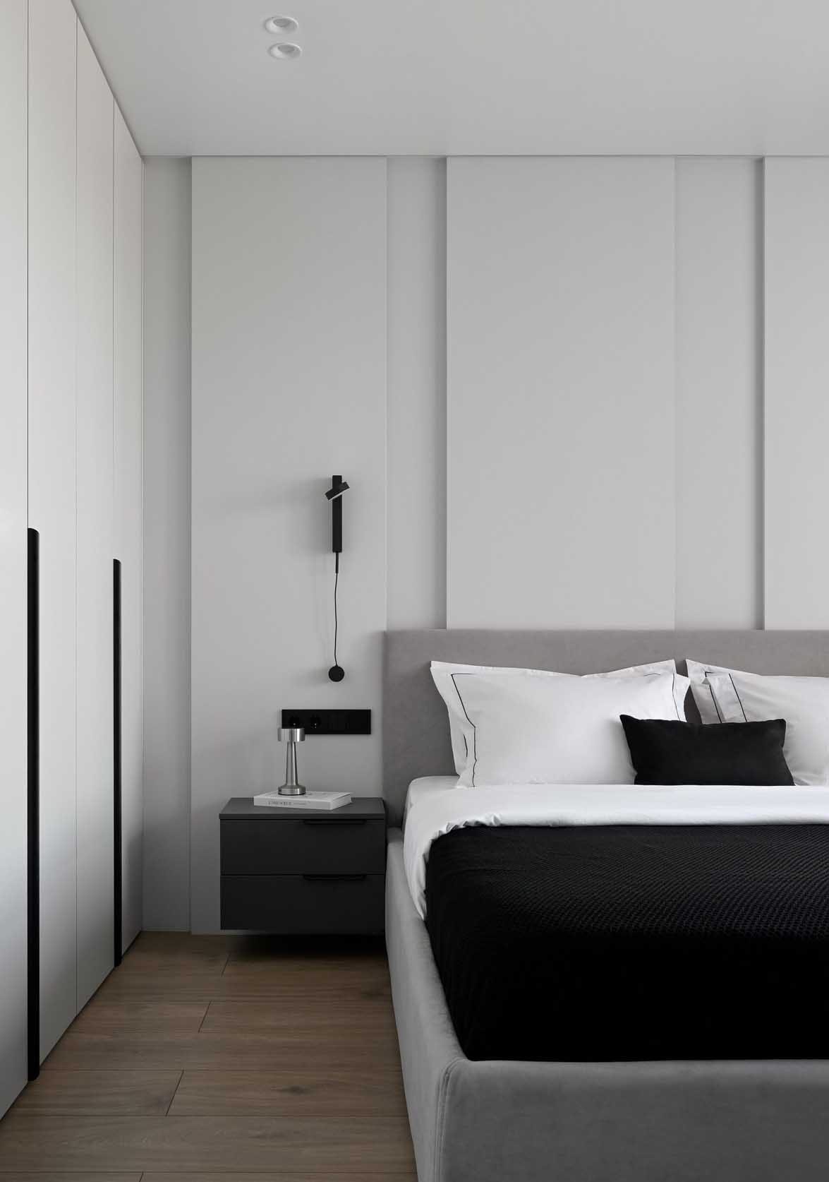 Modern minimalista legénylakás új lakóparkban Modern minimalista legénylakás új lakóparkban