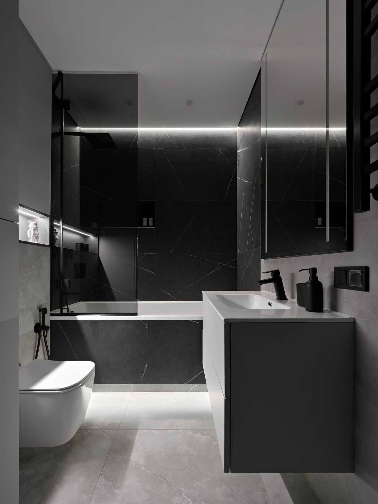 Modern minimalista legénylakás új lakóparkban Modern minimalista legénylakás új lakóparkban