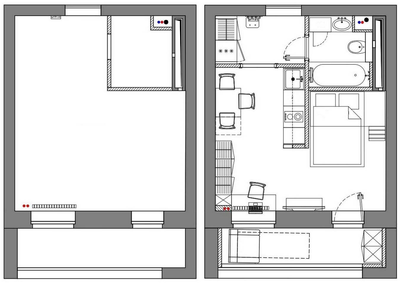 Hogyan fért el a férfi 29 m2-en úgy, hogy még a fia is kapott vendégágyat Hogyan fért el a férfi 29 m2-en úgy, hogy még a fia is kapott vendégágyat