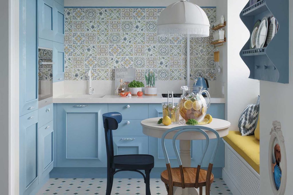 Provance-i, vidéki romantika világoskék és fehér színekkel