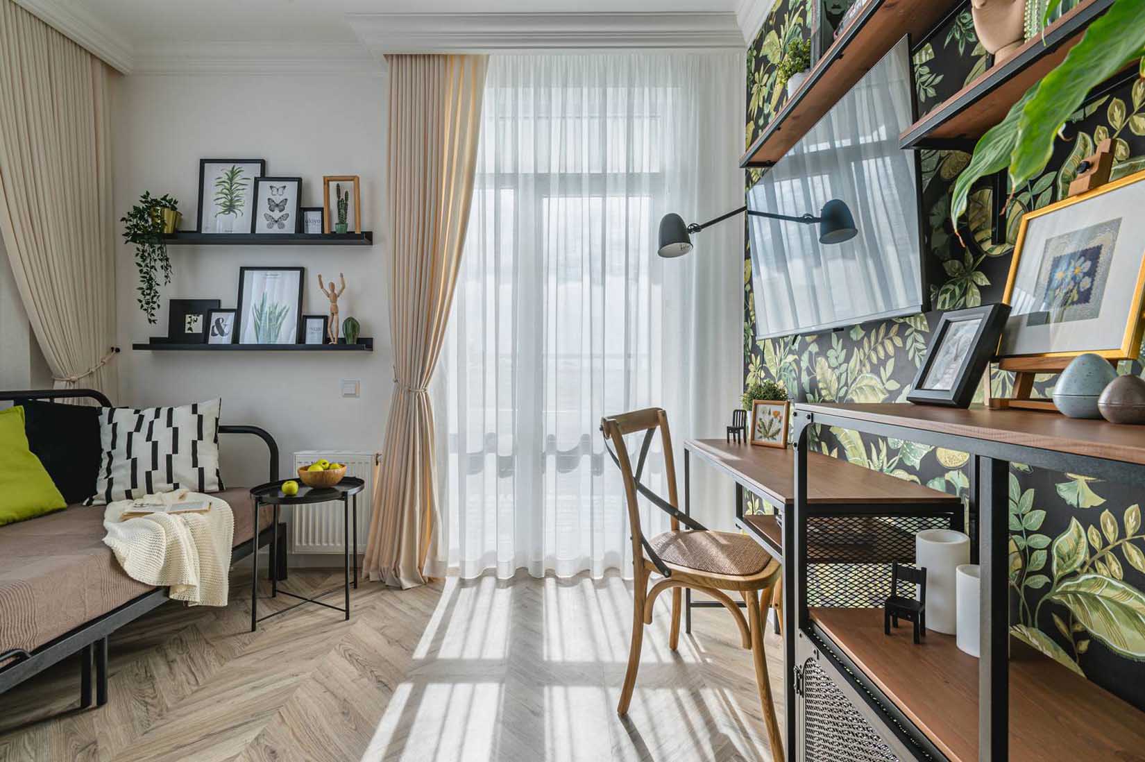 Funkcionalitás praktikus térszervezéssel és frissesség zöld árnyalatokkal Funkcionalitás praktikus térszervezéssel és frissesség zöld árnyalatokkal