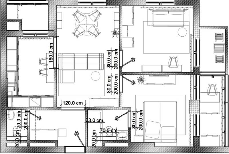 Funkcionalitás praktikus térszervezéssel és frissesség zöld árnyalatokkal Funkcionalitás praktikus térszervezéssel és frissesség zöld árnyalatokkal