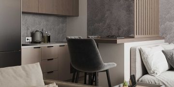 Stílusos monokróm dizájn 29 m2-es lakásban