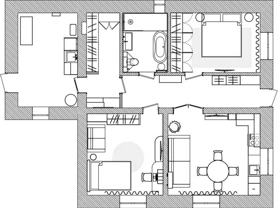Kis egyszintes családi ház modern, otthonos berendezése: Kis egyszintes családi ház modern, otthonos berendezése: