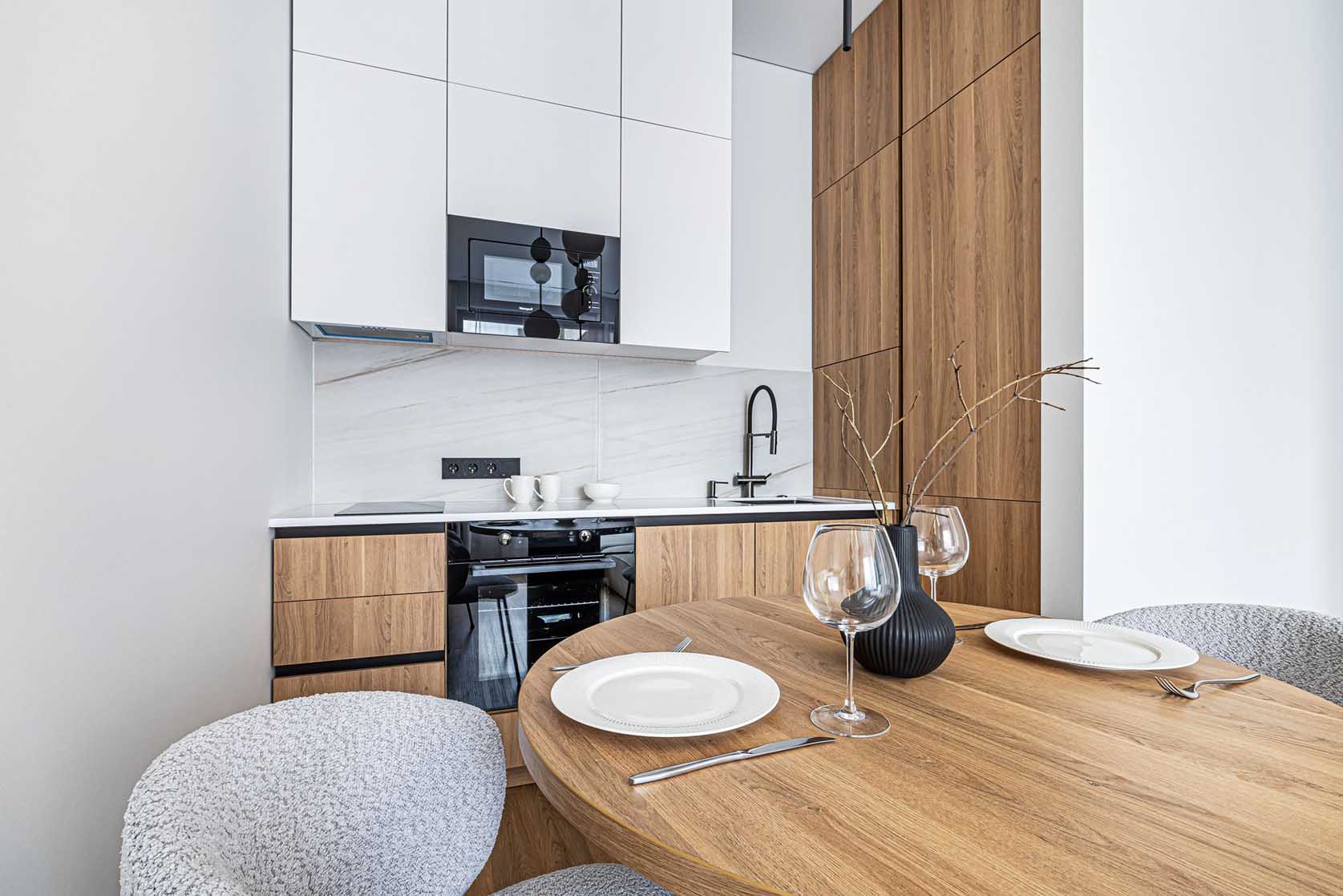 Elegáns szálloda minimalista stílusában berendezett lakás