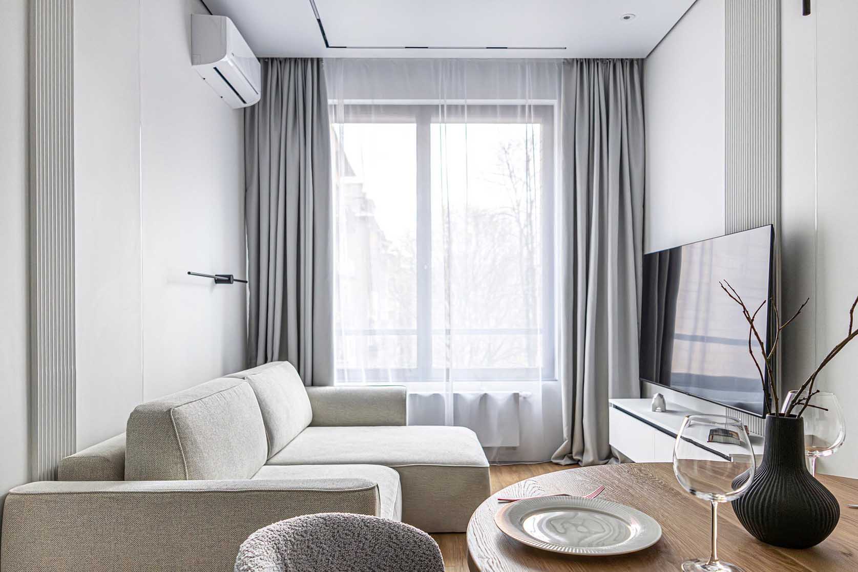 Elegáns szálloda minimalista stílusában berendezett lakás