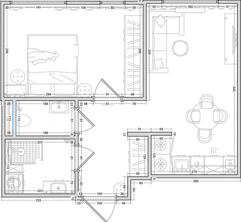 Elegáns szálloda minimalista stílusában berendezett lakás