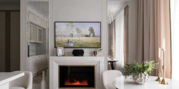 Igényes lakásfelújítás, látványkandalló, konyhasziget