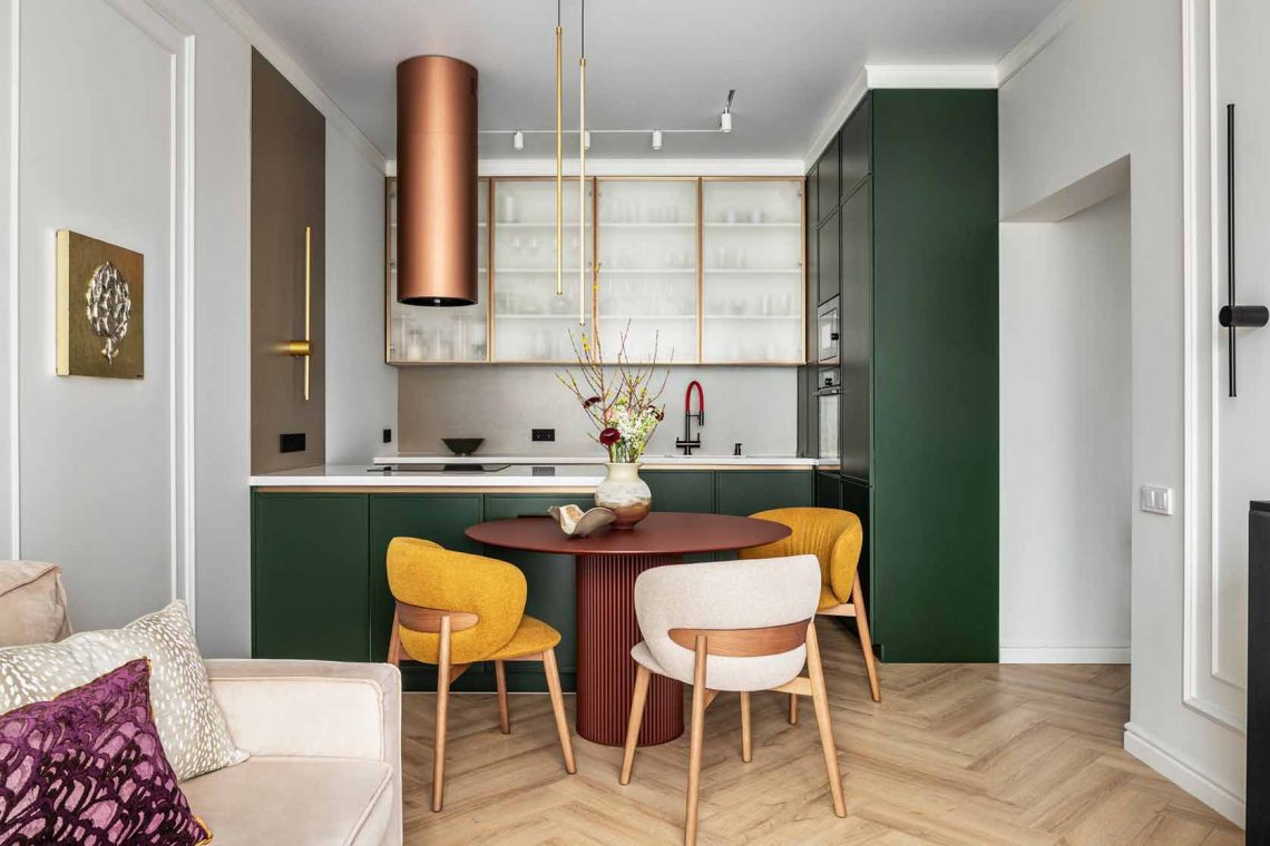 Klasszikus alapok és színes harmónia 78 m2-en