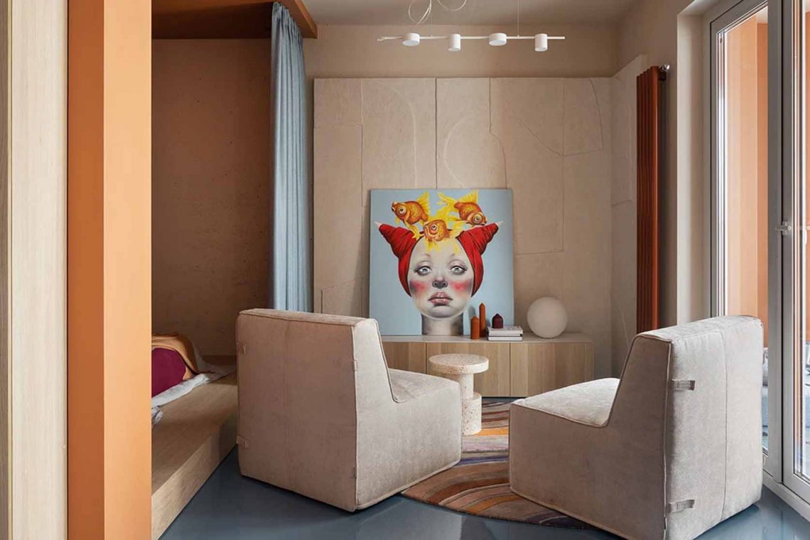 Merész színek, ötletes térszervezés 48 m2-en