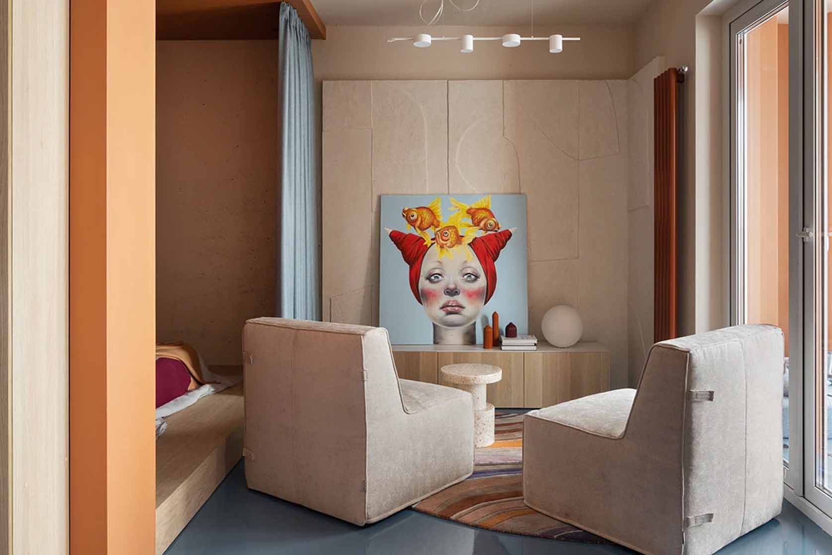 Merész színek, ötletes térszervezés 48 m2-en Merész színek, ötletes térszervezés 48 m2-en