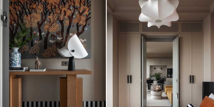 Modern eklektika lágy, semleges színekkel, meleg textíliákkal és a természetes textúrákkal